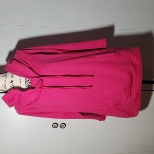 Lane Bryant- Women's oversized COWL neck hooded Sweatshirt 🌸Peony Pink Sz. 1X